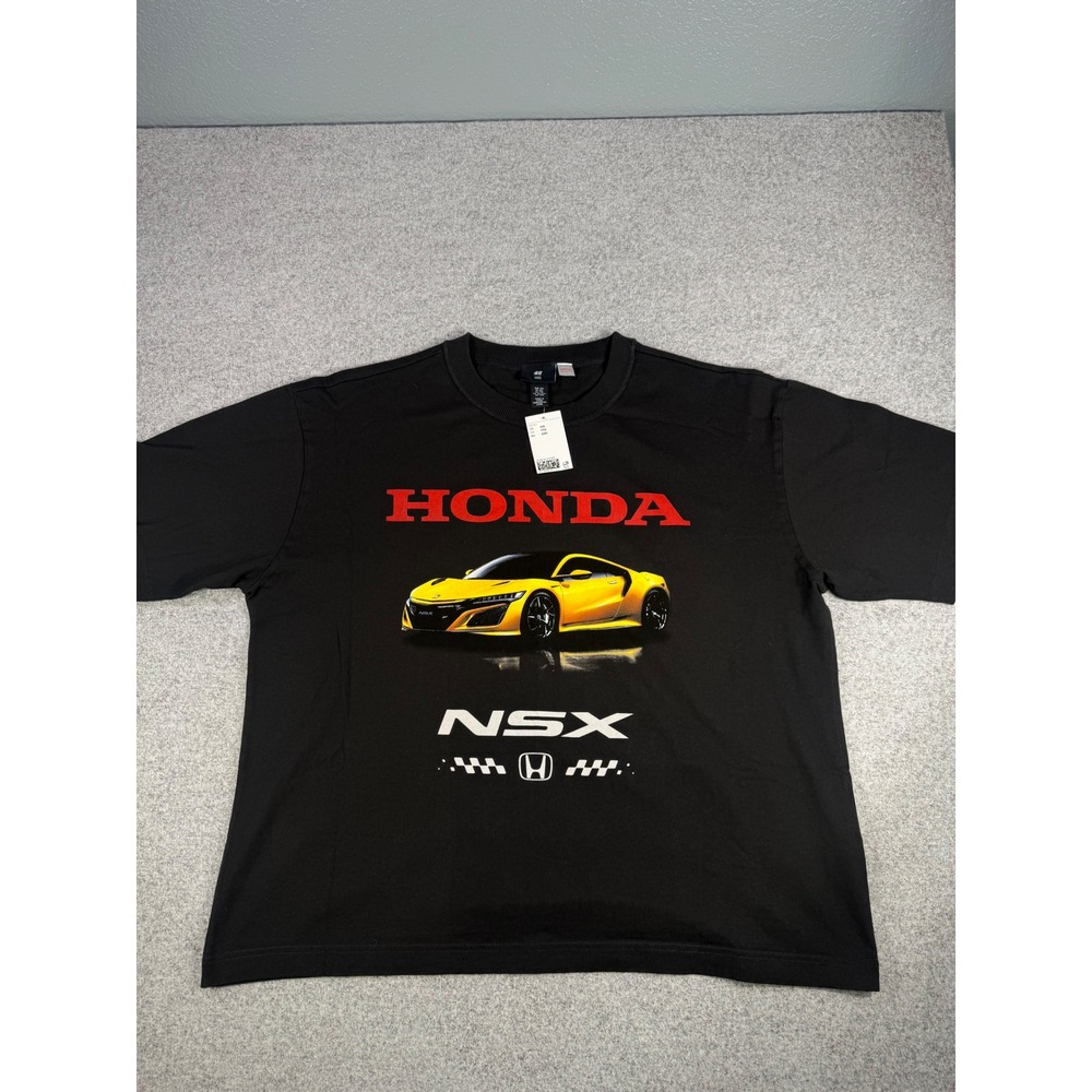 H&M Honda NSX Graphic T-Shirt Mens XXL Black Short Sleeve Loose Fit New